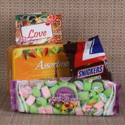 Valentine Romantic Hampers For Her - Marshmallow with Chocolate Valentines Day Combo