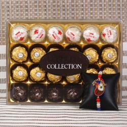 Single Rakhi Combos - Ferrero Collection with Designer Zardosi Rakhi