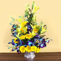 Basket Arrangement - Exotic Arrangement of Mix Flowers