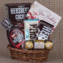 Birthday Chocolates - Hersheys and Rocher Birthday Basket
