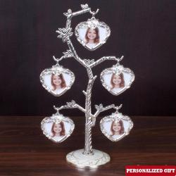 Bhai Dooj Return Gifts for Sister - Personalized Sliver Plated Photo Tree
