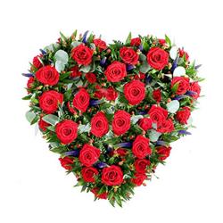 Heart Shape Arrangement - 35 Red Roses In Heart Shape
