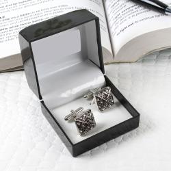 Men Gifts by Person - Mate Silver Matrix Cufflinks