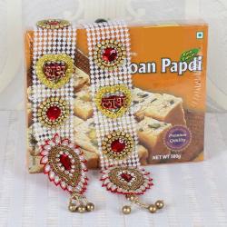 Diwali Sweets - Shubh Labh Wall Hanging and Soan Papdi Sweets