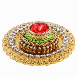 Diwali Candles - Royal Golden Acrylic Designer Diya