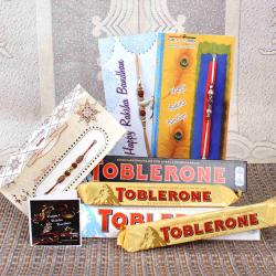 Rakhi Worldwide - Assorted Toblerone Chocolate with Three Rakhi - Worldwide