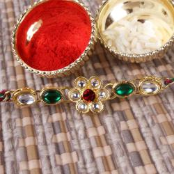 Kundan Rakhis - Floral Kundan Rakhi