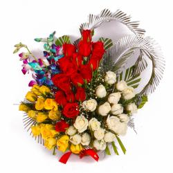 Designer Flowers - Stylish Floral Basket Arrangement