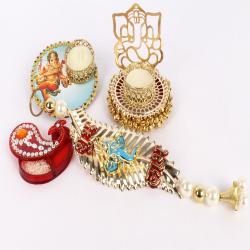 Home Decor Gifts for Her - Gudi Padwa Ganesha Goodluck Gifts of Diya with Tikka Box and Shubh Labh Hanging