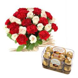 Gifts for Boyfriend - Roses and Carnation Chocolate Hamper