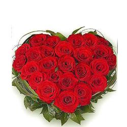 Heart Shape Arrangement - Heart Shape Arrangement of Red Roses