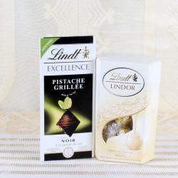 Fathers Day Chocolates - White Truffle Lindt Lindor with Lindt Excellence Noir Pista