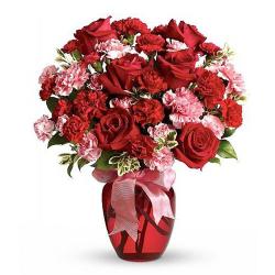 Gifts for Boyfriend - Carnation and Roses In vase