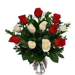 Retirement Gifts for Father - Red And White Roses Vase