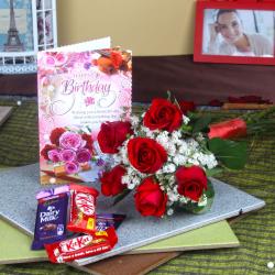 Flower Hampers for Her - Birthday Gift Token with Chocolates