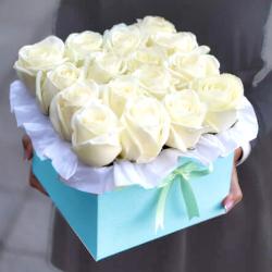 Condolence Flowers - Condolence Box of White Roses 