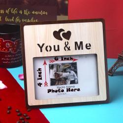 Send Personalized Gift You and Me Photo Wooden Frame To Ranchi