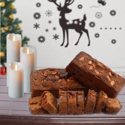 Christmas Express Gifts Delivery - Plum Cake and Long Candles Combo