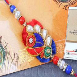 Rakhi Bracelets - Pearl Beads Zardosi Rakhi