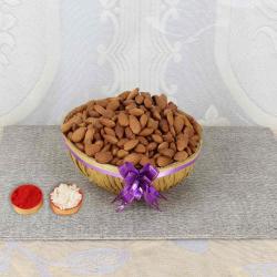 Send Bhai Dooj Gift Bhai Dooj Basket of Crunchy Almonds and Tikka To Rajsamand