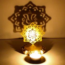 Diwali Lights - Exclusive Shadow Diya Tealight Candle Holder of Removable Ganesha