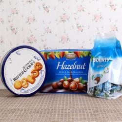 House Warming Gifts for Women - Bounty Hazelnut Chocolate and Butter Cookies