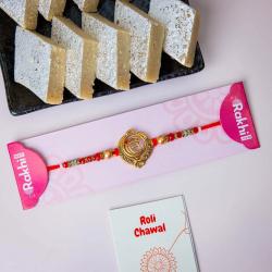 Rakhi to Australia - Beautiful  Rakhi with Kaju Katli - For Australia