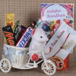 Kids Rakhi Gifts - Rakhi Cycle Full of Chocolates 