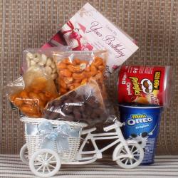 Birthday Gifts for Elderly Men - Birthday Gift of Dryfruits and Chocolate Waffer