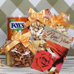 Send New Year Gift New Year Gift of Dryfruits and Fox Chocolate To Bhubaneshwar