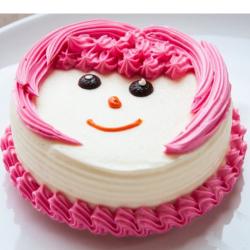 Send Strawberry Vanilla Face Cake To Cochin