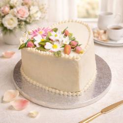 Anniversary Gifts for Elderly Couples - Heart Shape Vanilla Cake