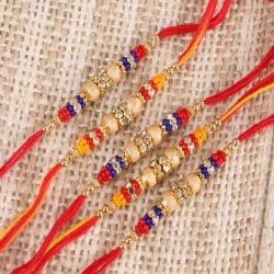 Send Rakhi Gift Set of Five Multi Color Beads Rakhi To Jamshedpur