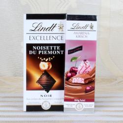 Premium Chocolate Gift Packs - Lindt Amarena Kirsch with Lindt Excellence Noisette Du Piemont