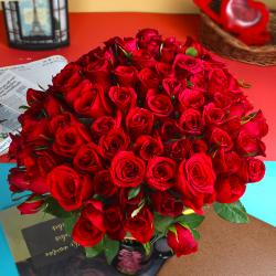 Exclusive Gift Hamper for Girl - Adorable 50 Red Roses Bouquet