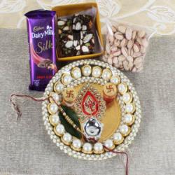 Rakhi With Puja Thali - Perfect Collection of Rakhi Gifts Online
